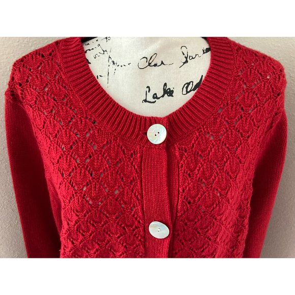 Kim Rogers Signature Red Cardigan Sweater - Size 1X - Picture 2 of 4